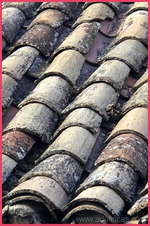 Tejado de tejas tradicional antiguo